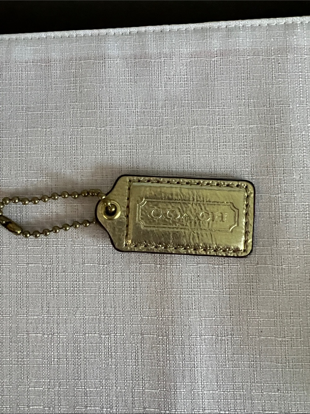 COACH Gold Leather Hang Tag Charm